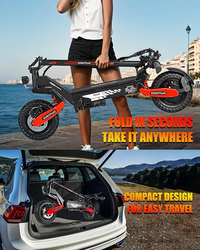 Electric Scooter for Adults, 1200W Peak Motor Fast E Scooter, Foldable